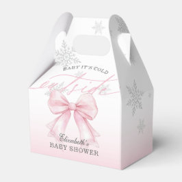 Pink Bow Baby Its Cold Outside Baby Shower Welcome Bedankdoosjes