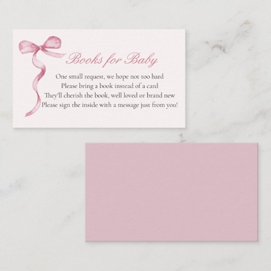 Pink Bow Baby Library Demande Carte de boîtier (Devant / Derrière)