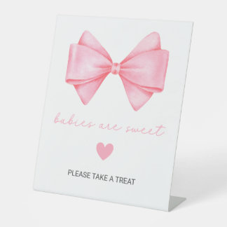 Pink Bow Baby shower Baby's zijn zoet Reclamebord Met Voetstuk
