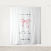 Pink Bow Baby Shower Backdrop Wandkleed (Voorkant)