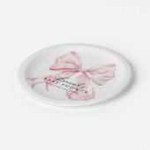 Pink Bow Baby Shower Coquette Bow Paper Plates Papieren Bordje (Gekanteld)