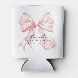 Pink Bow Baby Shower Coquette Bow Theme Blikjeskoeler
