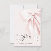 Pink Bow Baby shower Dank u kaart (Voorkant)
