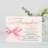 Pink Bow-Baby shower | Elegante behuizing Kaart (Staand voorkant)