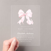 Pink Bow Baby Shower Invitation (In situ (ordinateur de poche))
