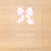 Pink Bow Baby Shower Invitation (Recto)
