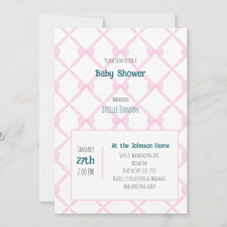 Pink Bow Baby Shower invitation