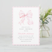 Pink Bow Baby Shower Invitation (Debout devant)
