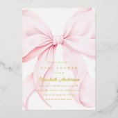 Pink Bow Baby Shower Invitation (Recto)