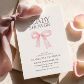 Pink Bow Baby Shower Invitation