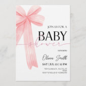 Pink Bow Baby Shower Invitation (Devant)