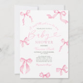 Pink Bow Baby Shower Invitation (Devant)