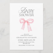 Pink Bow Baby Shower Invitation (Devant)