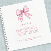 PInk Bow Baby shower livre d'invité