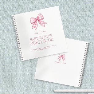 PInk Bow Baby shower livre d'invité