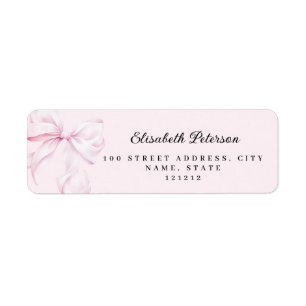 Pink Bow Baby shower Retour Adres Label