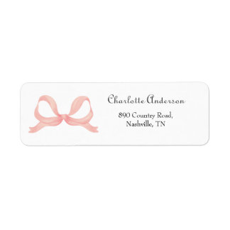 Pink Bow Baby shower retouradres Etiket