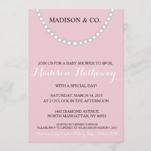 Pink Bow Baby shower Uitnodigen Kaart