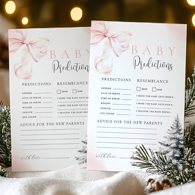 Pink Bow Baby shower Voorspelling & Advies Spel (Creator heeft geüpload)