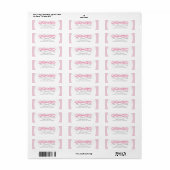 Pink Bow Baptism Envelope Return Address Label (Full Sheet)
