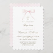 pink bow | Baptism girl Kaart (Voorkant / Achterkant)