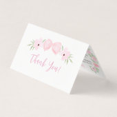 Pink bow bébé fille douche pliable merci cartes (Front)