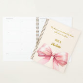 Pink bow beige cream inspirational quote 2026 (Devant avec enveloppe)