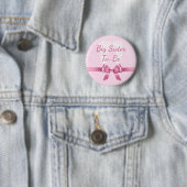 Pink Bow Big Sister om Baby shower Button te zijn (In situ)