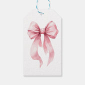 Pink Bow Birthday Cadeaulabel (Achterkant)