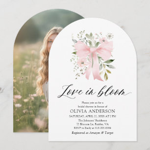 Pink Bow Bloemen Liefde in Bloom Arch Vrijgezellen Kaart