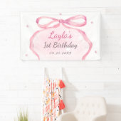 Pink Bow Boutique 1e verjaardagsfeestje Spandoek (Insitu)