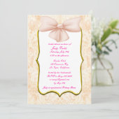 Pink Bow Bridal Shower Invitation (Debout devant)