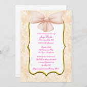 Pink Bow Bridal Shower Invitation (Devant / Derrière)