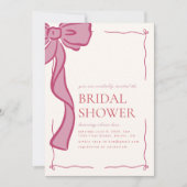 Pink Bow Bridal Shower Invitation (Devant)