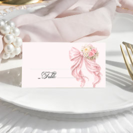 Pink Bow Bridal Shower Place Card
