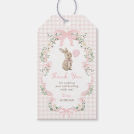 Pink Bow Bunny Rabbit Balloon Birthday Thank You Cadeaulabel