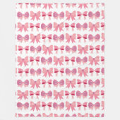 Pink Bow Charm Fleece Deken (Voorkant)