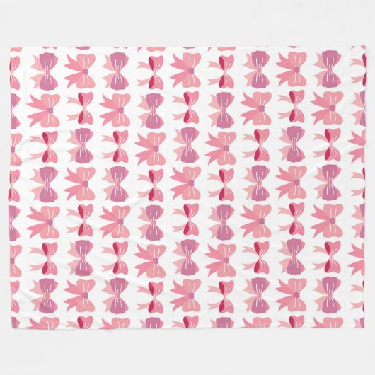 Pink Bow Charm Fleece Deken (Voorkant (Horizontaal))