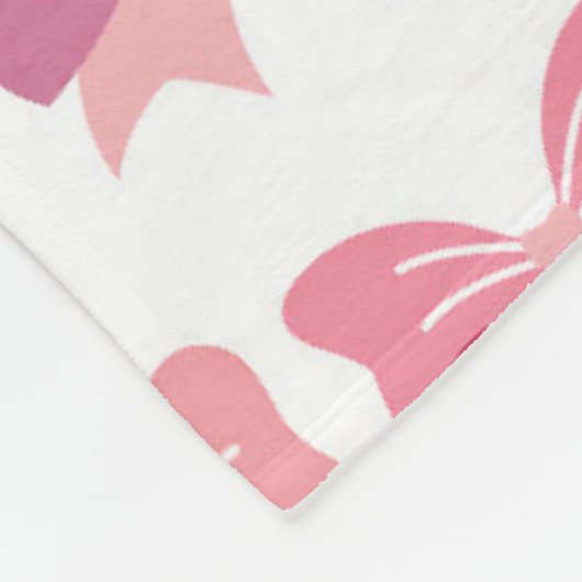 Pink Bow Charm Fleece Deken (Hoek)