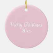 Pink Bow Christmas Keramisch Ornament (Achterkant)
