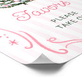 Pink Bow Christmas Tree Baby Shower Favors Poster (Hoek)