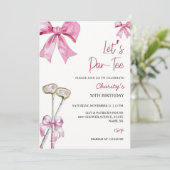 Pink Bow & Club Golf Invitation Anniversaire Par's (Debout devant)