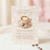 Pink Bow Coffee Baby Is Brewing Girl Baby Shower Kaart