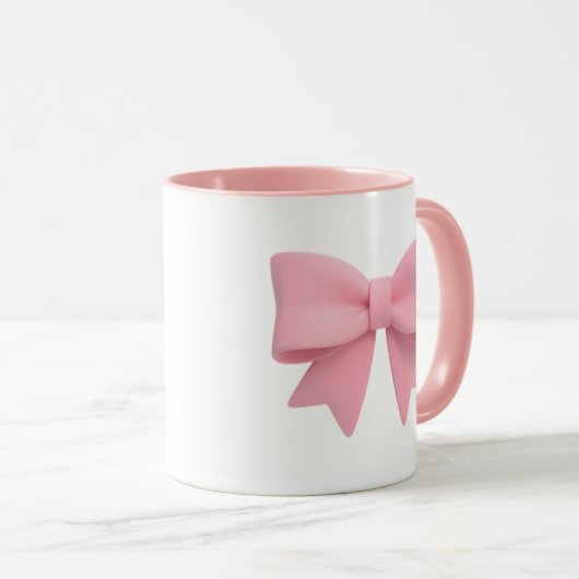 Pink Bow Coffee Mug 🎀 (Devant droit)