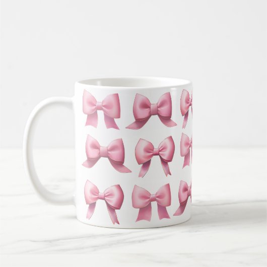 Pink Bow Coffee/Tea Mug (Gauche)