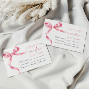 Pink Bow Combien de bonbons de douche Carte de jeu