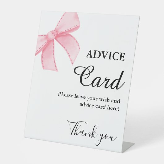 Pink Bow Conseils signe de douche nuptiale (Recto)