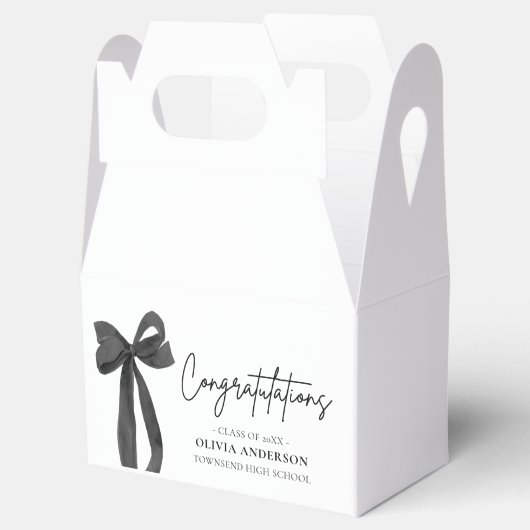 Pink Bow Coquette Afstuderen gefeliciteerd Bedankdoosjes (Geopend)