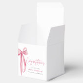 Pink Bow Coquette Afstuderen gefeliciteerd Bedankdoosjes (Geopend)