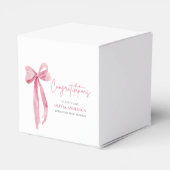Pink Bow Coquette Afstuderen gefeliciteerd Bedankdoosjes (Achterkant)